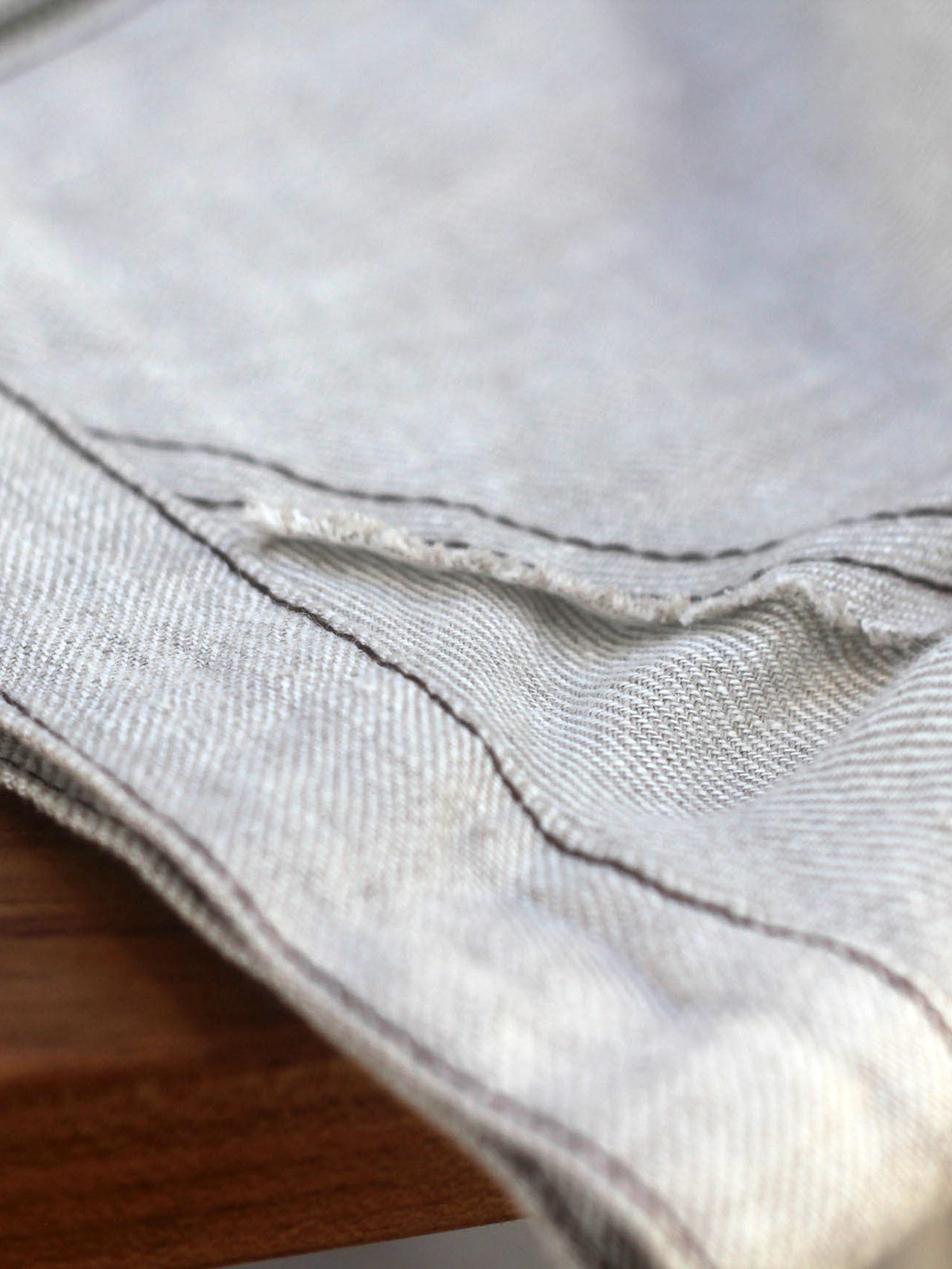 Asymmetric Raw-Edge Skirt – Oat - Image 10