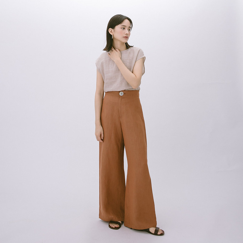 Tailored Wide-Leg Trousers – Terracotta - Image 2