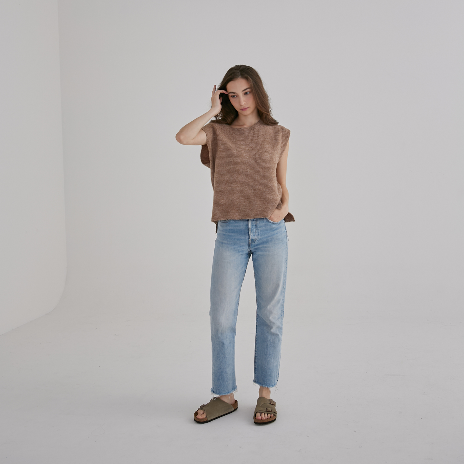 Wool Short-Sleeve pullover – Nude - Image 2