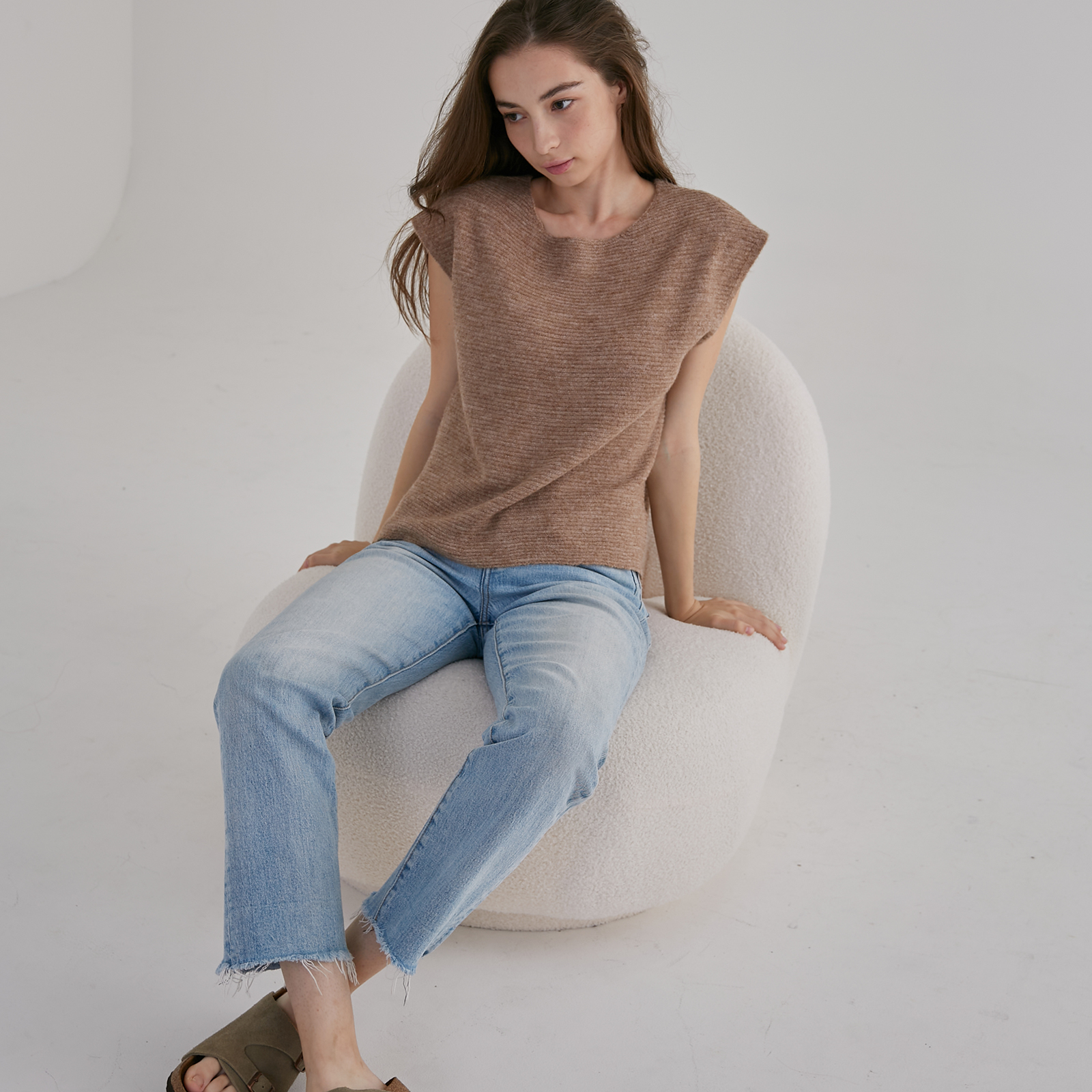 Wool Short-Sleeve pullover – Nude - Image 8