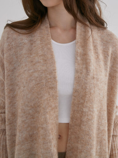 Classic Wool Knitted Cardigan - Light Camel