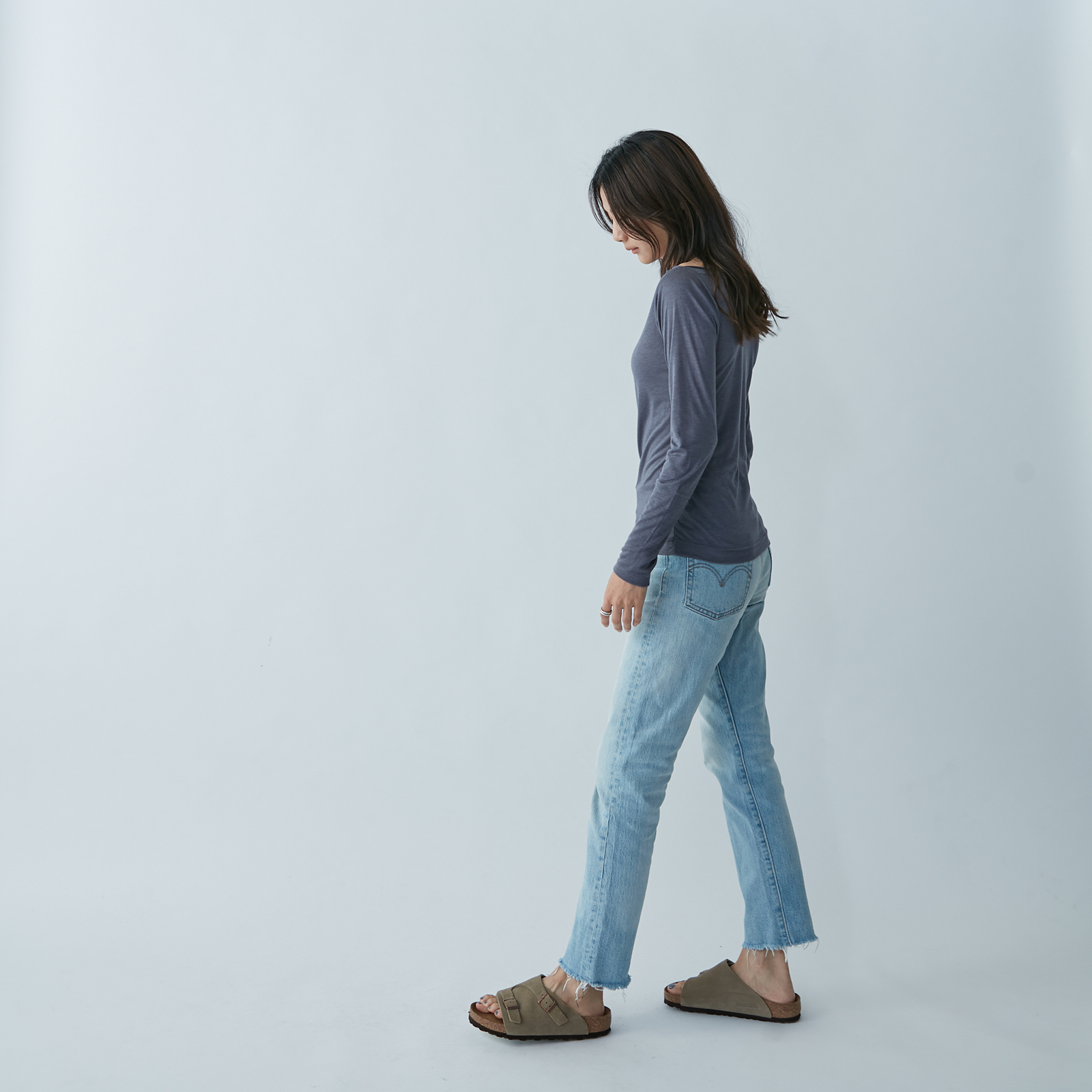 Boat-Neck Long-Sleeve Top – Purple Grey - Image 9