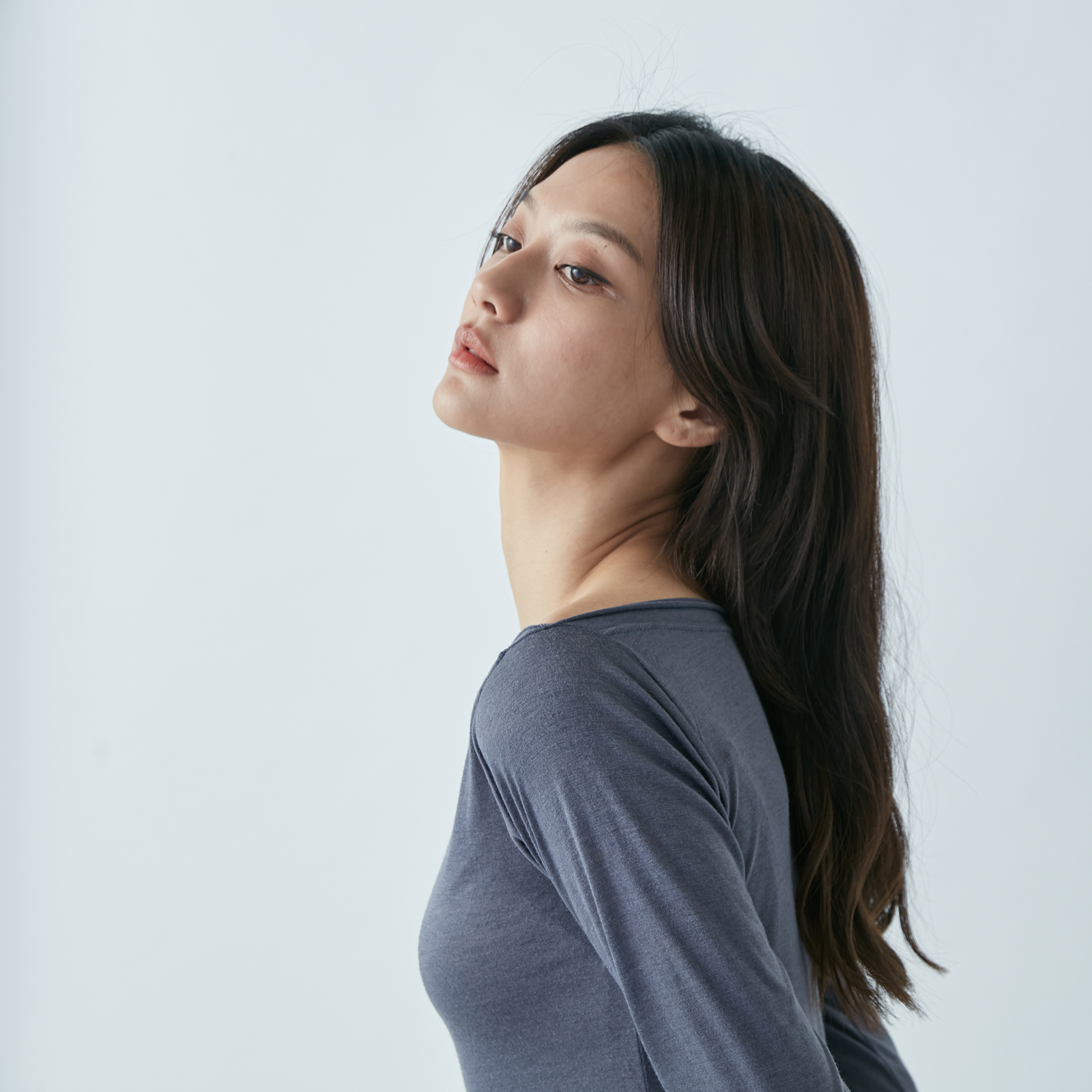 Boat-Neck Long-Sleeve Top – Purple Grey - Image 6