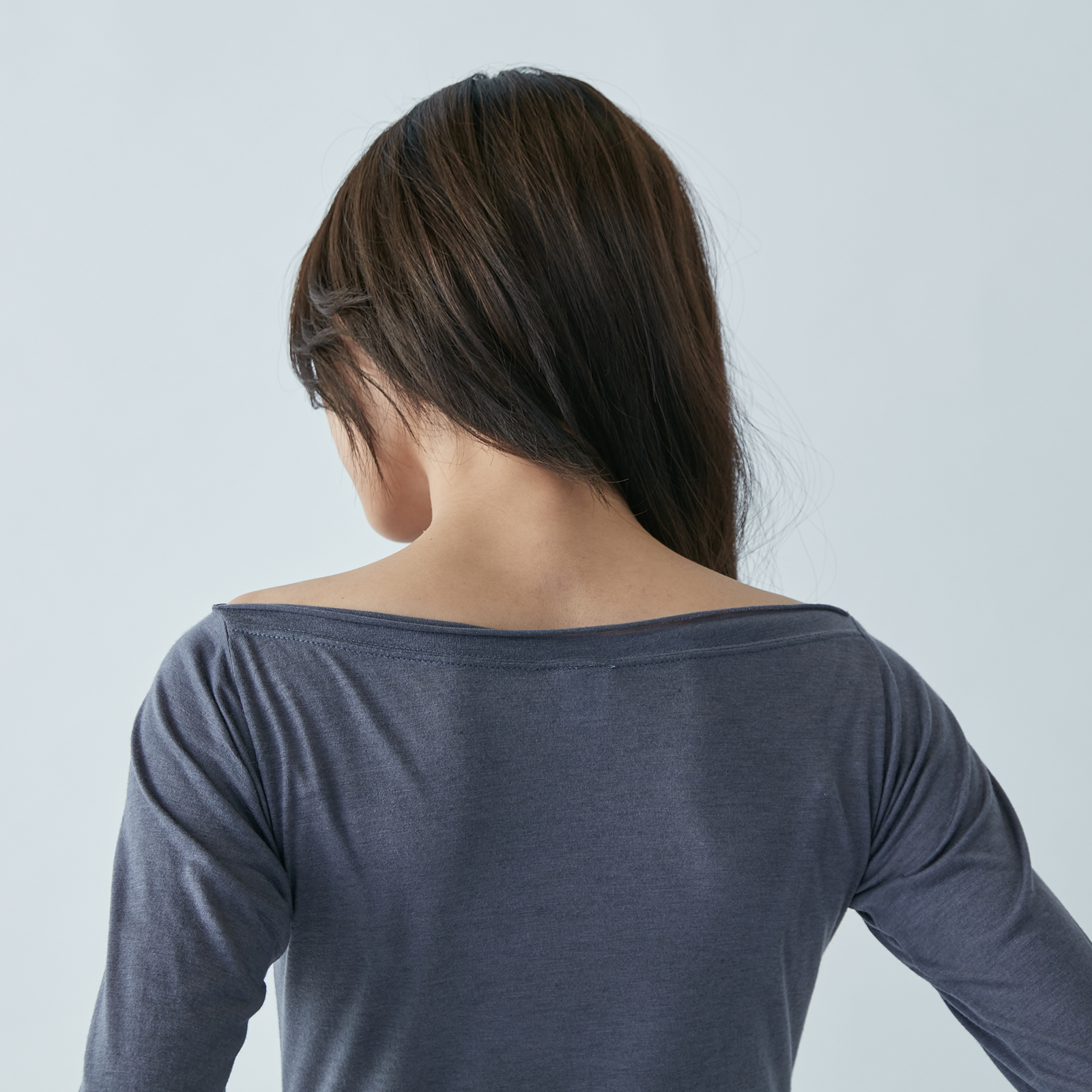 Boat-Neck Long-Sleeve Top – Purple Grey - Image 7