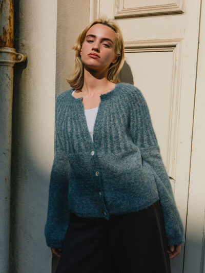 Soft-Touch Alpaca Blend Cardigan - Mist Blue