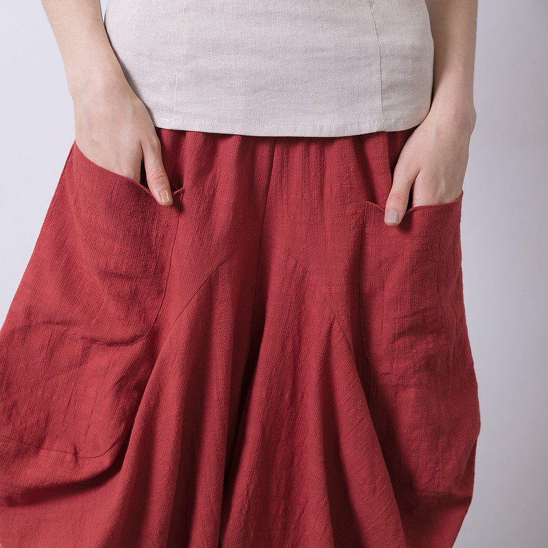 Reversible Wide-Leg Trousers – Brick Red - Image 3
