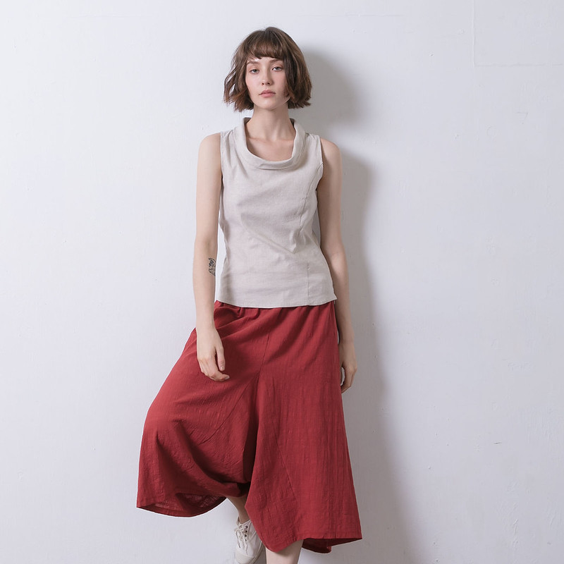 Reversible Wide-Leg Trousers – Brick Red - Image 7