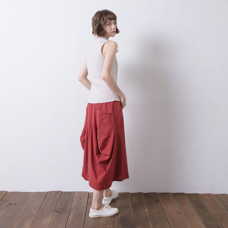Reversible Wide-Leg Trousers – Brick Red - Image 8