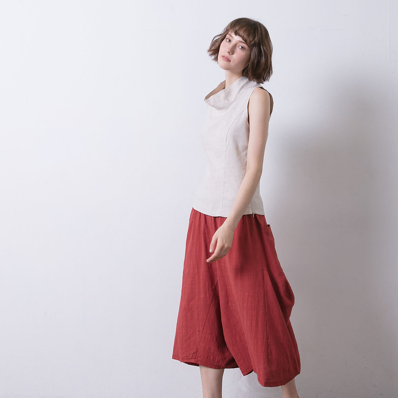 Reversible Wide-Leg Trousers – Brick Red - Image 9
