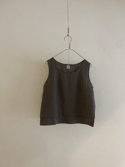 Summer cropped linen vest – Grey