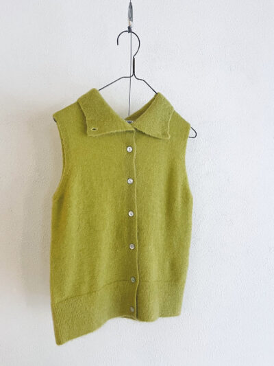 Soft wool button vest – Mustard Yellow