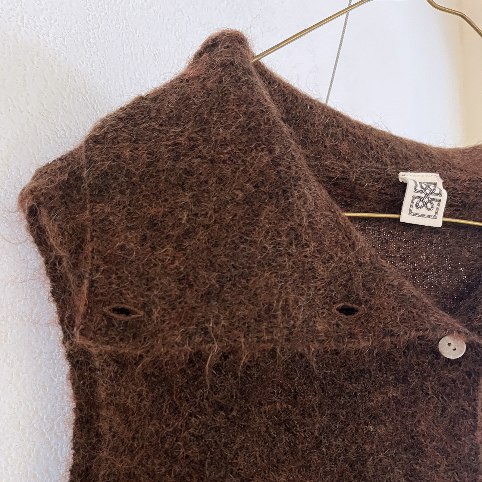 Soft Wool Button Vest – Brown - Image 2