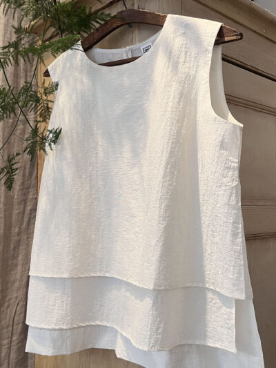 Layered Vest – Pearl White