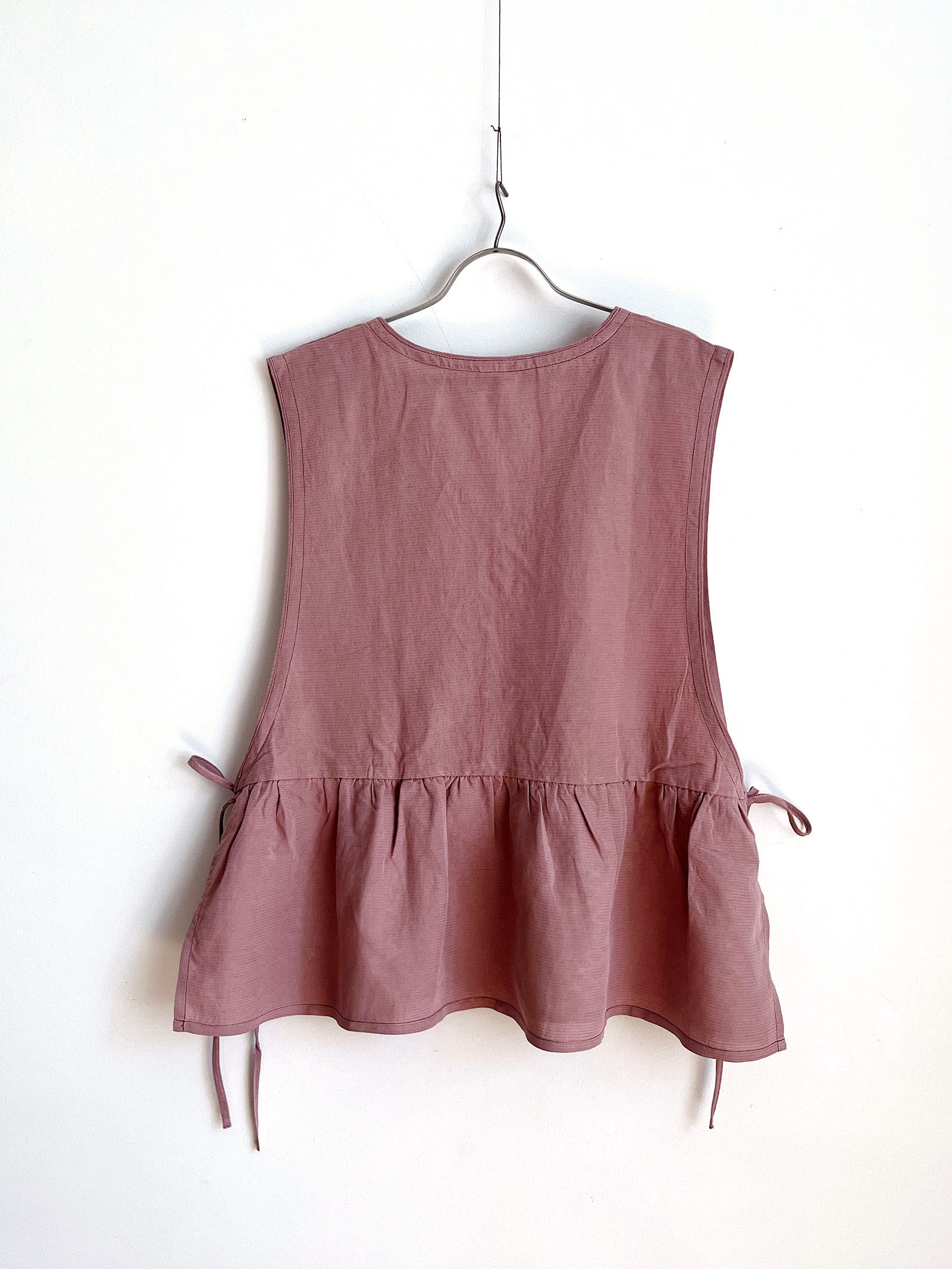 V-Neck Button-Front Tie Vest – Pink - Image 10