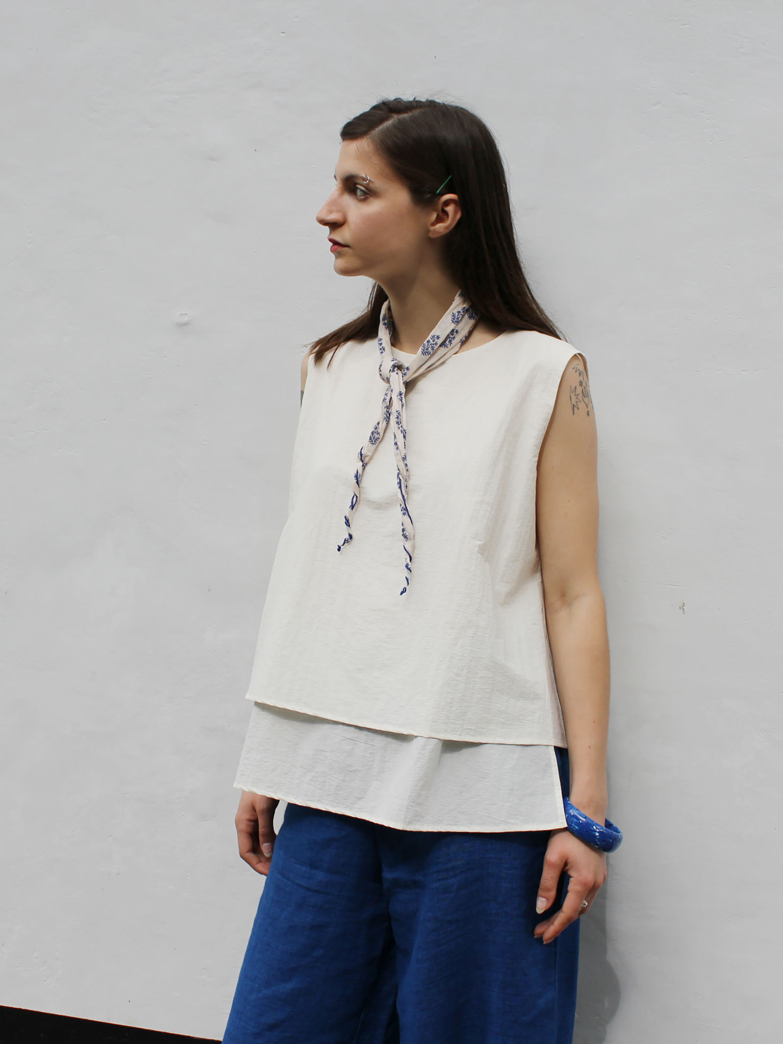 Layered Vest – Pearl White - Image 4