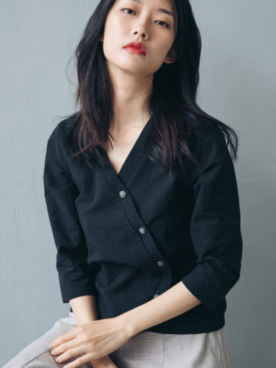 Curved Crossover Top – Black