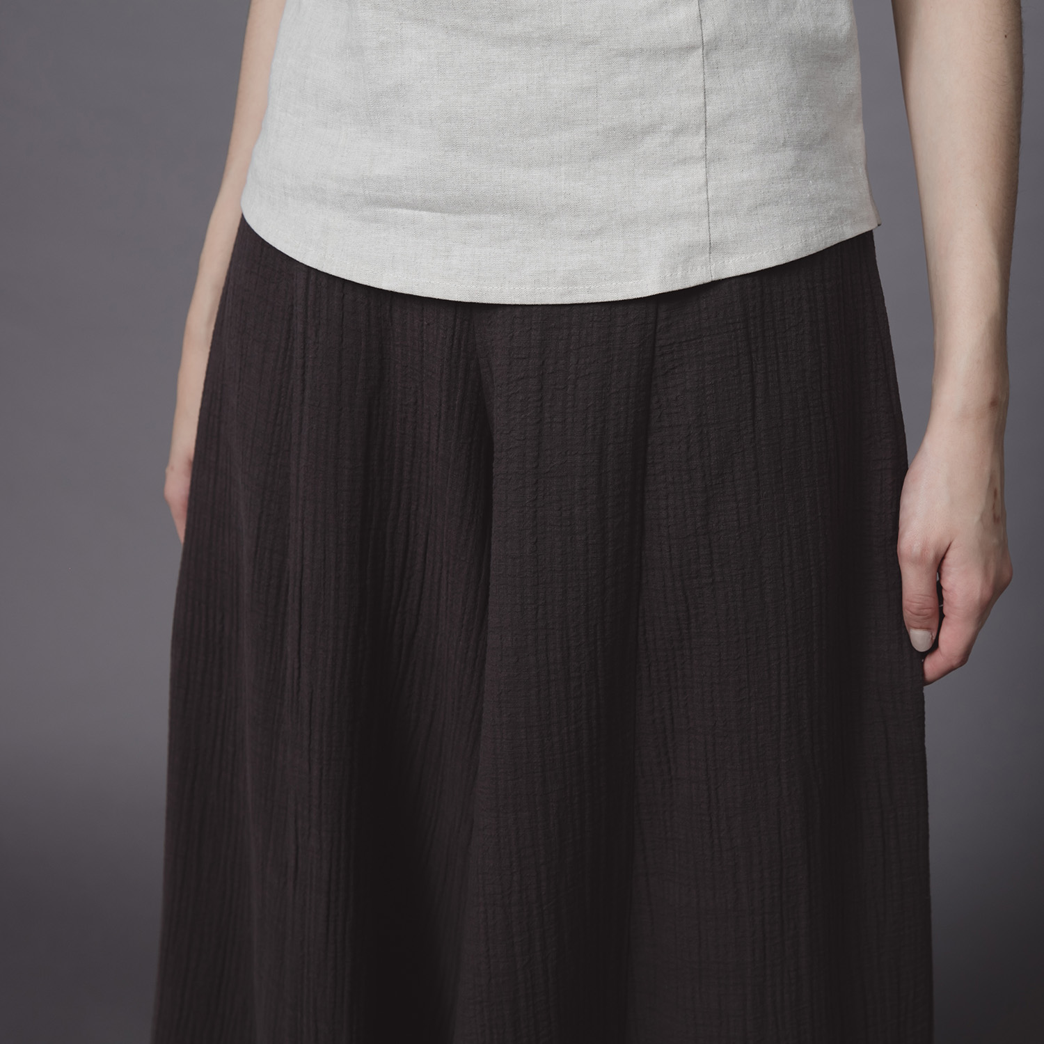 Classic Wide Leg trousers - Dark Grey - Image 4
