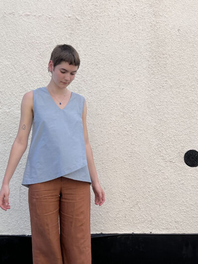 Deep V-Neck Vest – Cool Blue