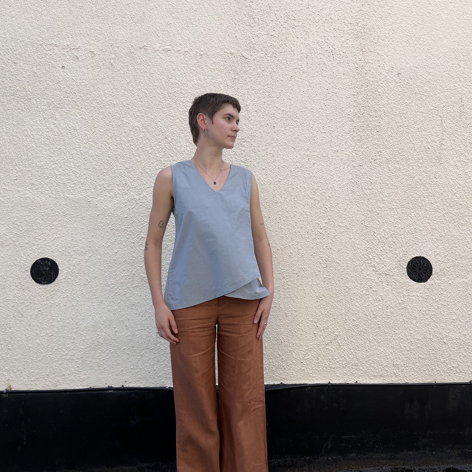 Deep V-Neck Vest – Cool Blue - Image 5