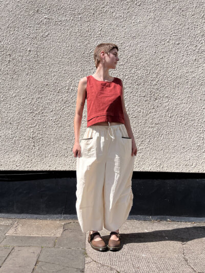 Relaxed Contrast Pocket Trousers – Beige