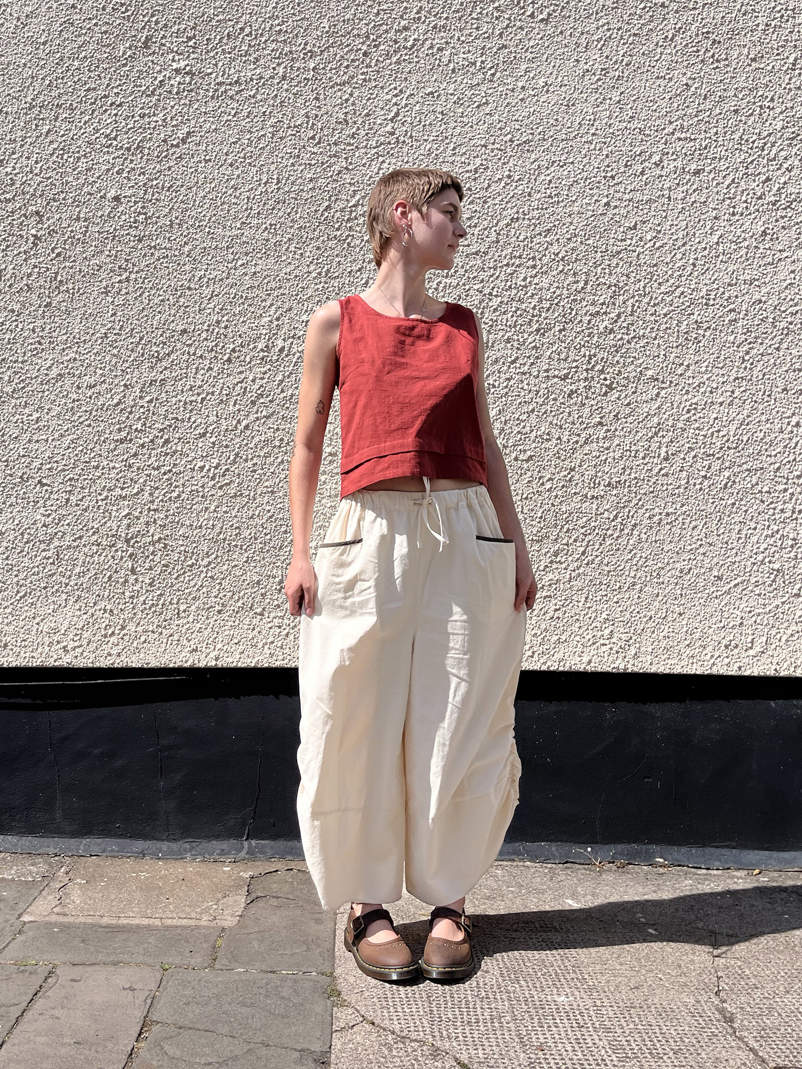 Relaxed Contrast Pocket Trousers – Beige