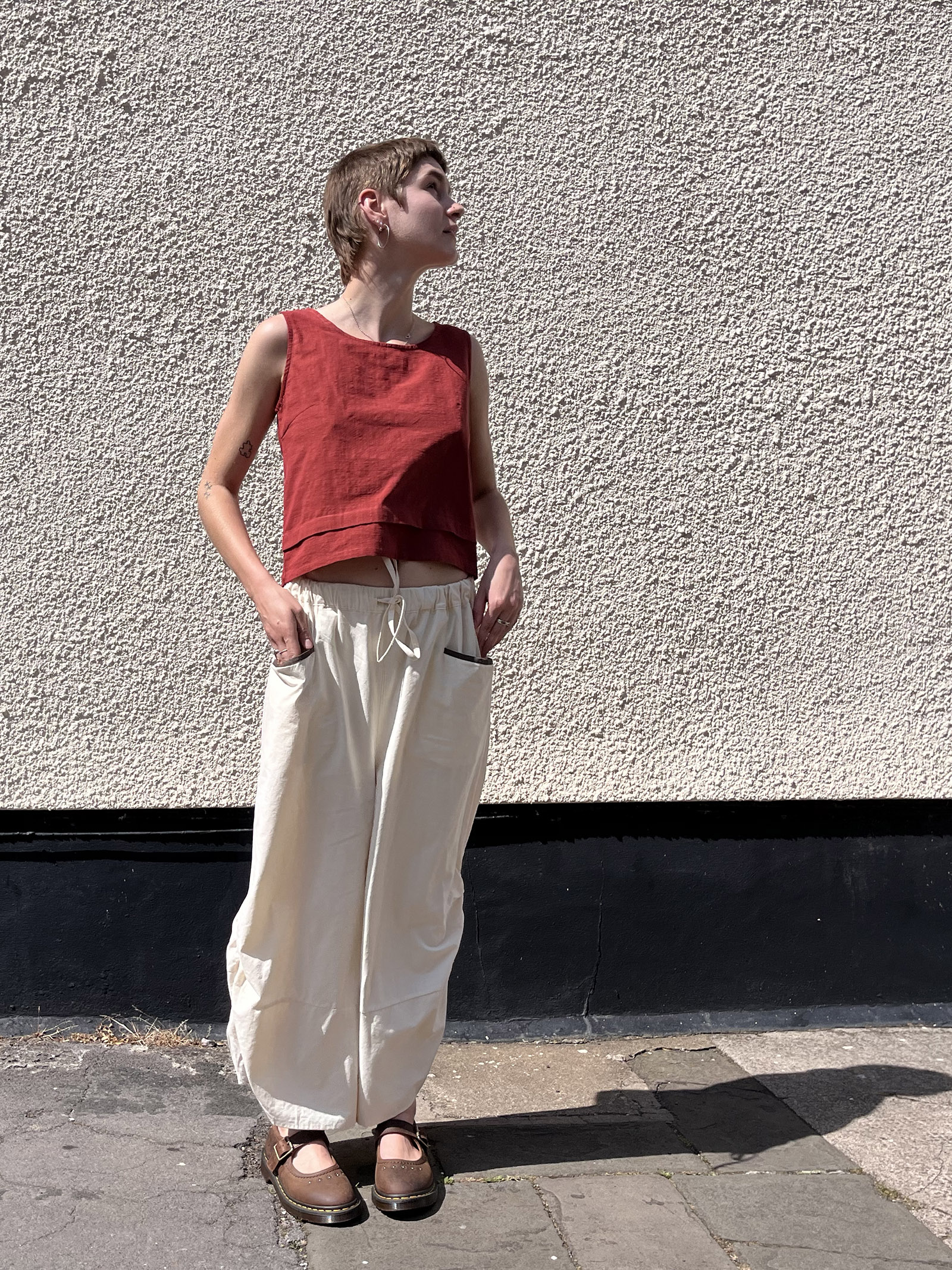 Relaxed Contrast Pocket Trousers – Beige - Image 5