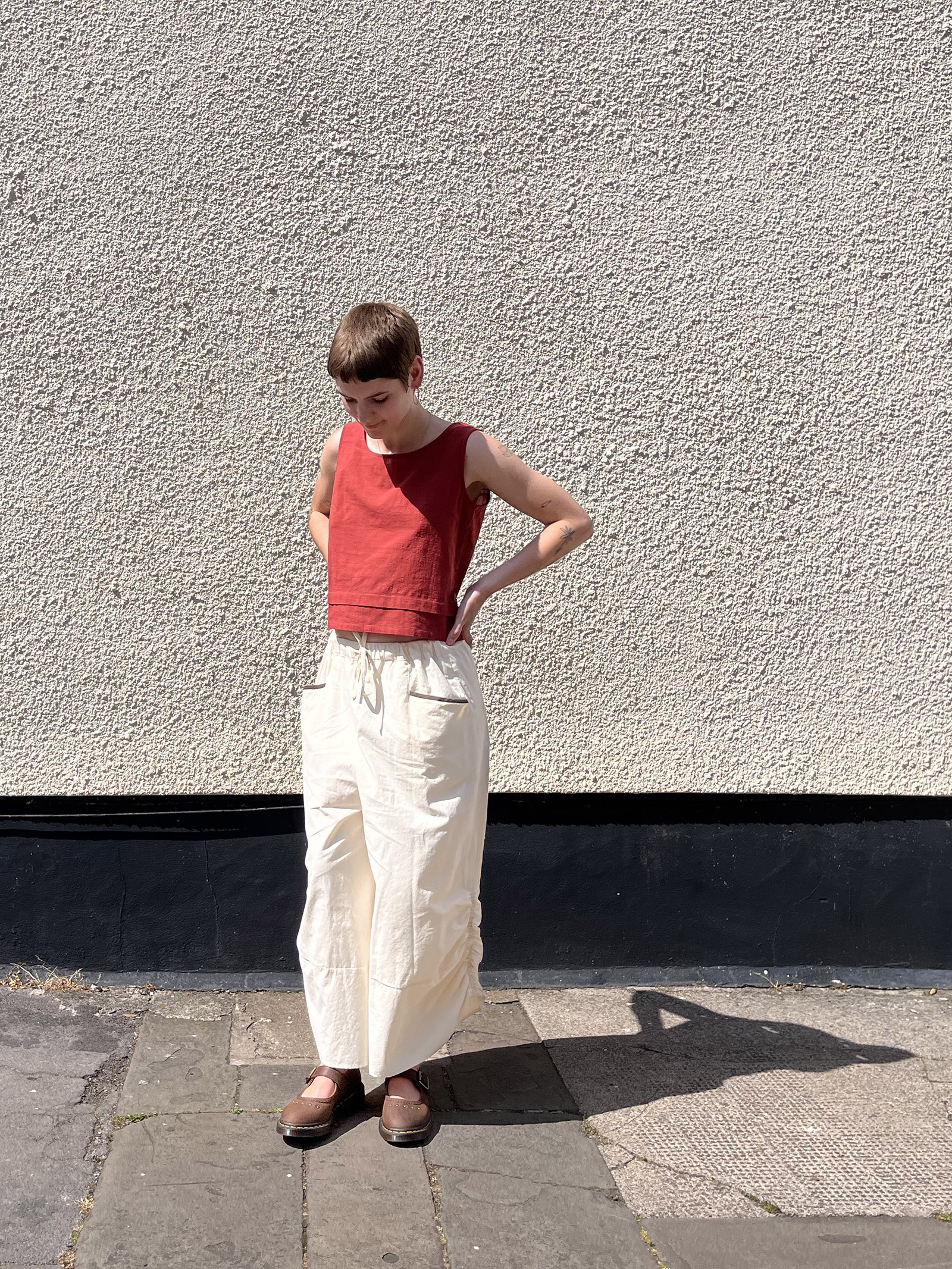 Relaxed Contrast Pocket Trousers – Beige - Image 7