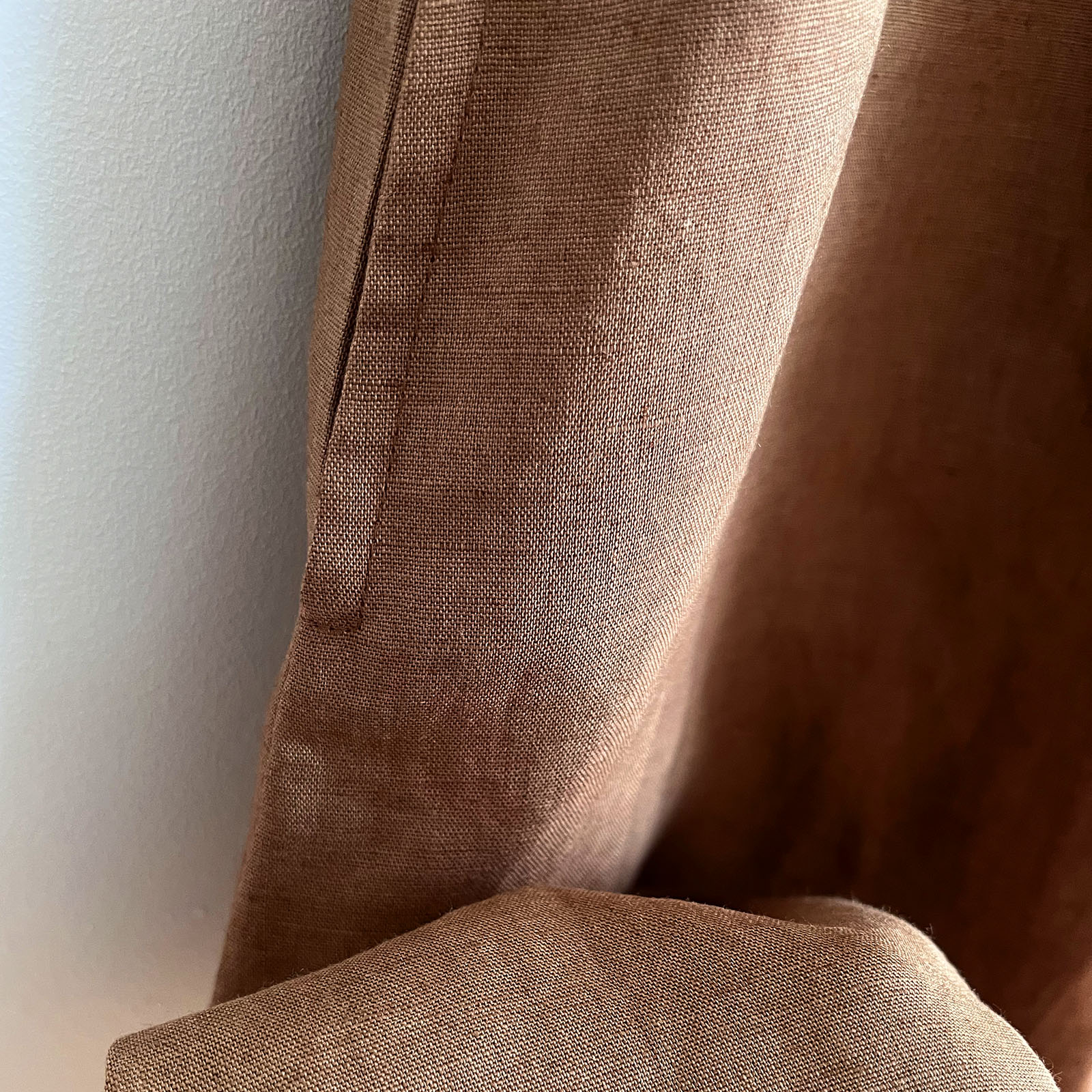 Linen Pleated Sleeveless Dress – Light Brown (L) - Image 3