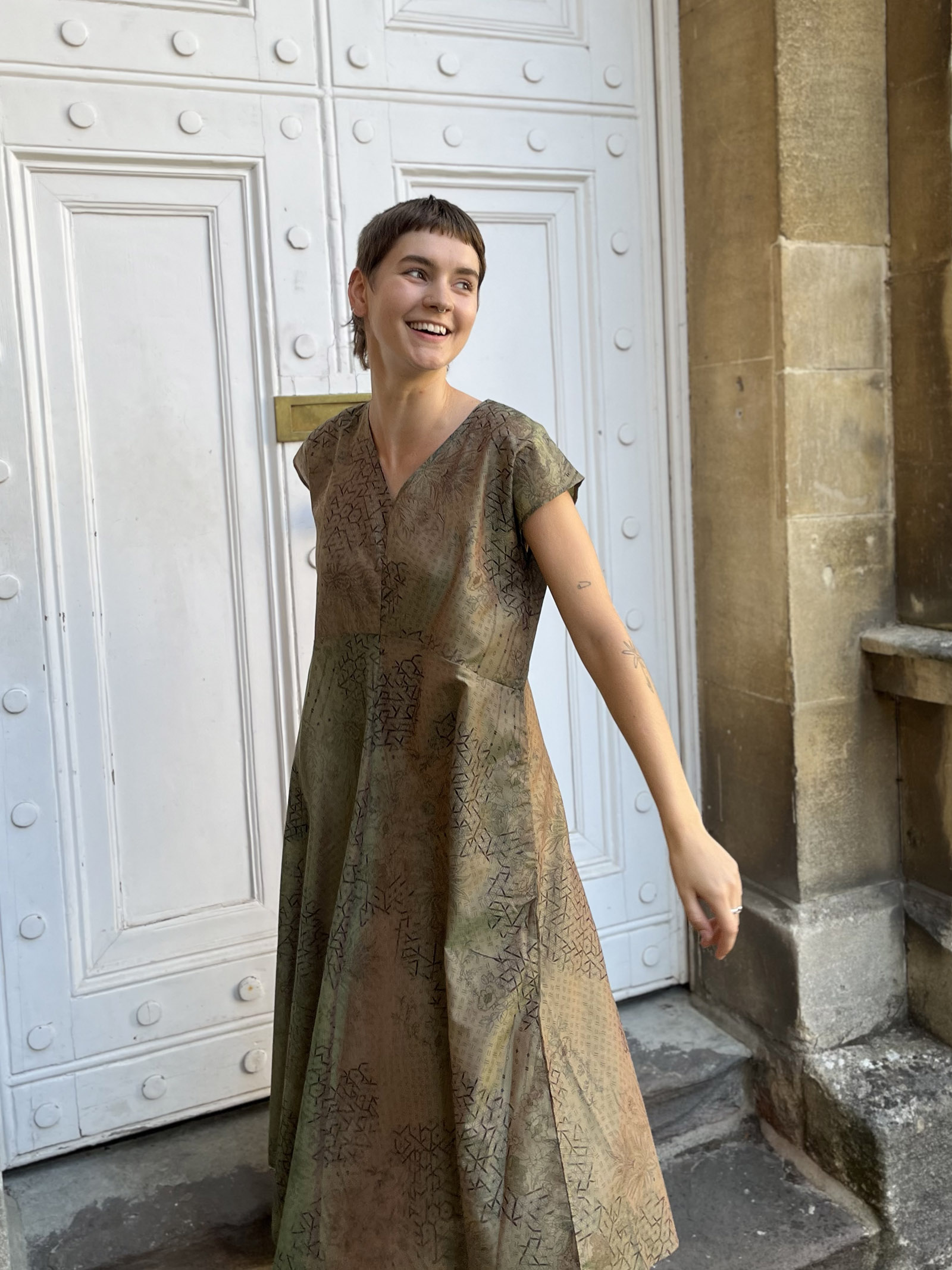 Botanical Silk Maxi Dress - Image 3