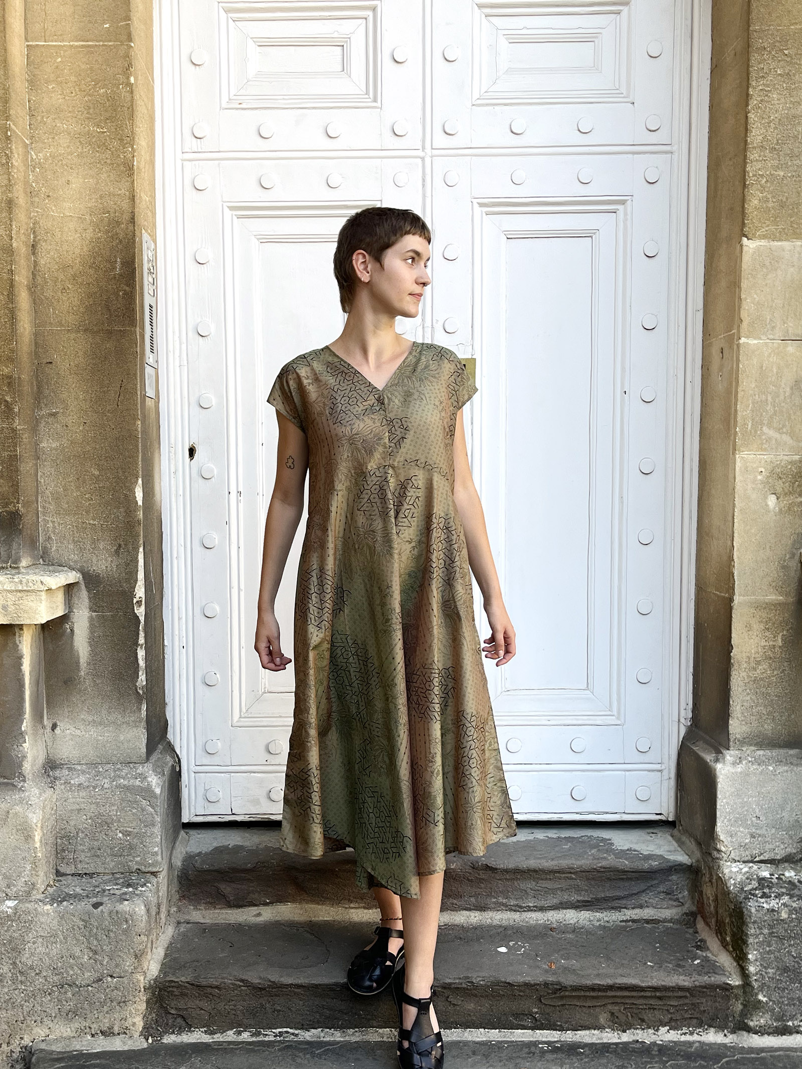 Botanical Silk Maxi Dress - Image 5