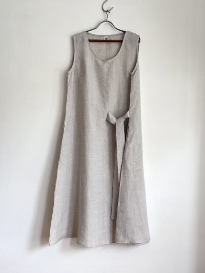 Tie Waist Linen Dress – Natural