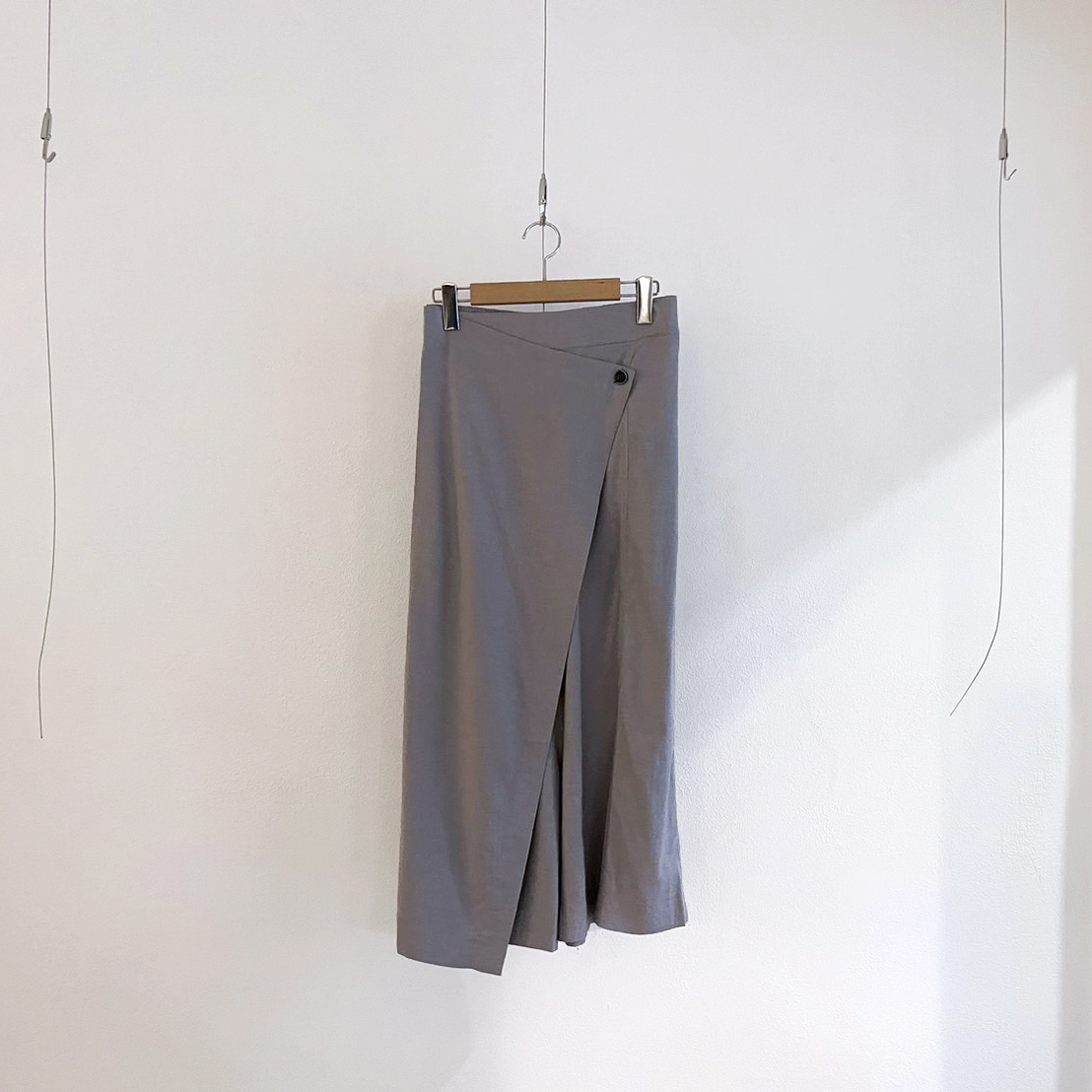 Cotton-Linen Drop-Crotch Culottes – Light Grey