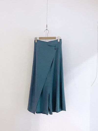 Cotton-Linen Drop-Crotch Culottes – Teal