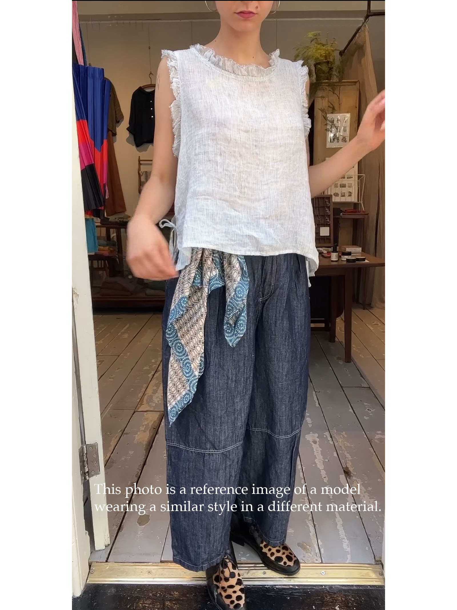 Indigo Barrel-Leg Drawstring Jeans - Image 7