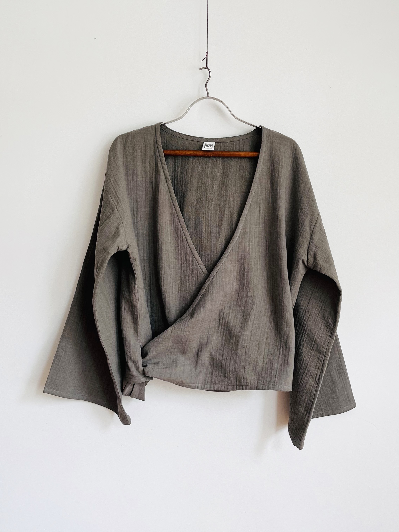 Tie-Front Crossover Top – Sage Green - Image 8