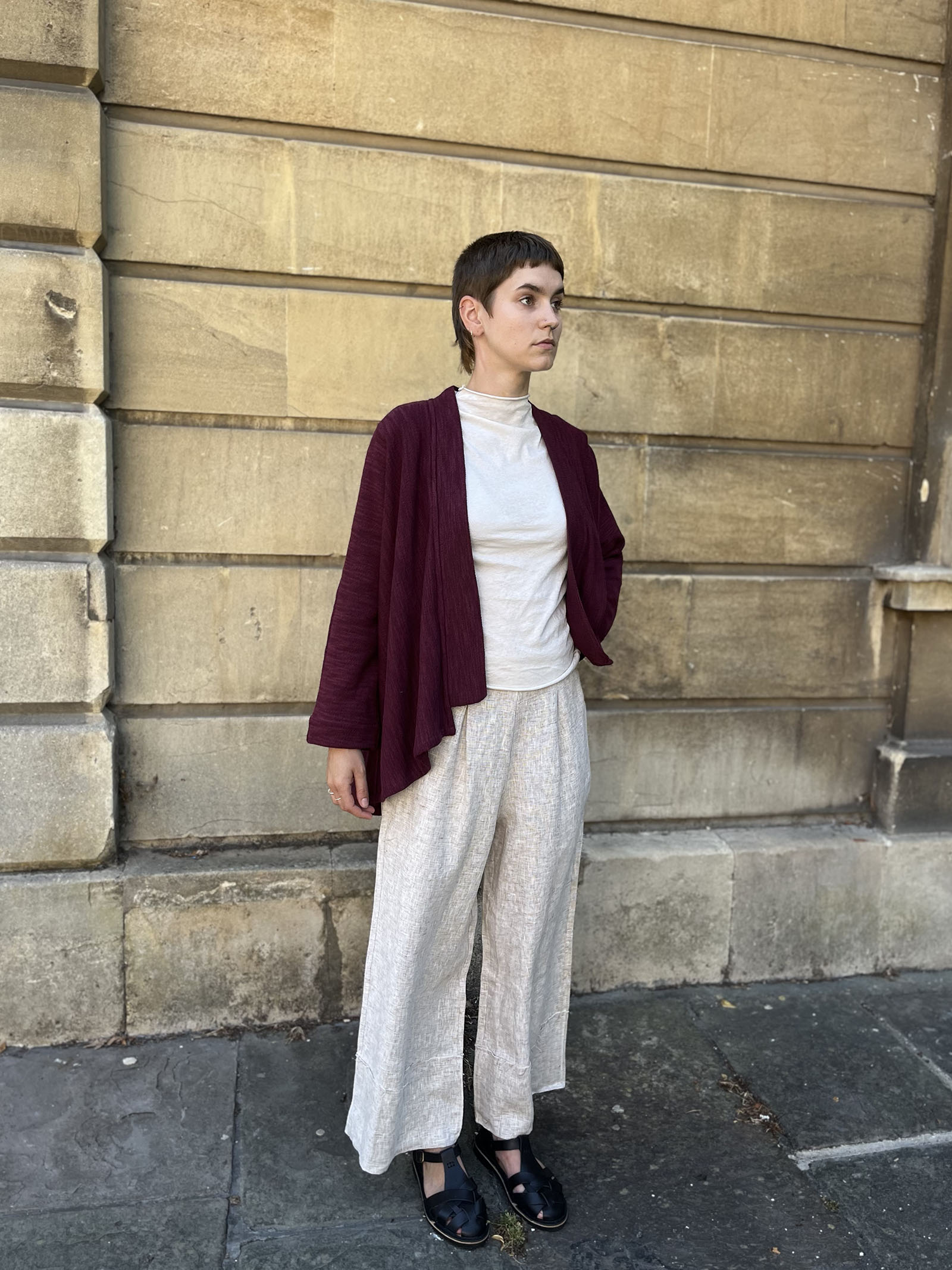 Kyoto Flow Kimono Jacket - Burgundy - Image 3
